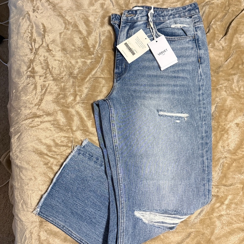 Velvet Light Blue Distressed Jeans